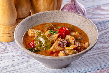 Thai Tom Yum soup with chicken