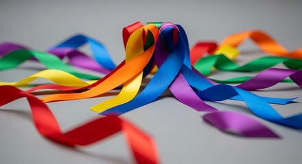 Colorful Ribbons on a Gray Surface - A Celebration of Diversity.