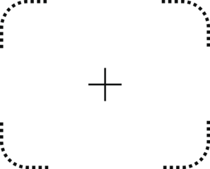 Smartphone camera viewfinder frame. Camera video recording screen template for overlay. Transparent PNG and vector illustration. Focus Camera Png