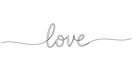 Love in a Stroke One Line Continuous Drawing of the Word Love in a Minimalist Design