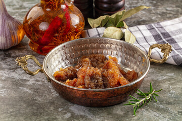 Salted herring fish caviar snack