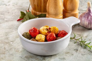 Shanklish cheese with spices in the oil