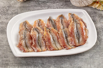 Anchovies fish salted fillet snack