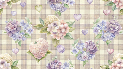 vintage pastel watercolor pattern soft plaid background in warm peach and cream tones Vector background 