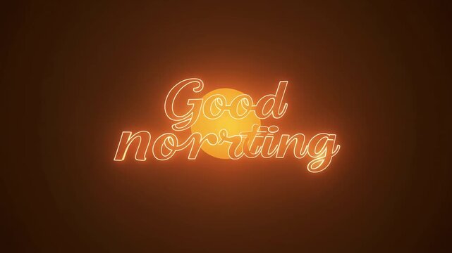 Start your day right with a vibrant animated neon 'Good Morning' greeting that adds a pop of positivity and energizing glow to any morning message