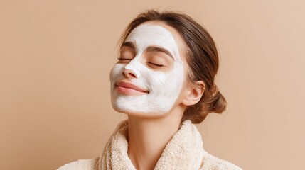 Indulge in self-care bliss with a rejuvenating face mask. A serene moment of relaxation and skincare therapy for a radiant complexion and inner peace. Spa at home.
