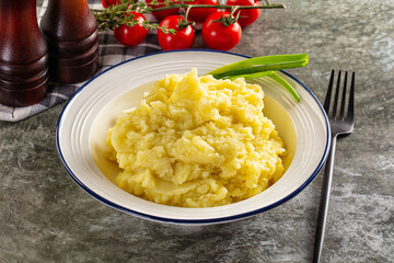 Mushed boiled potato homemade puree