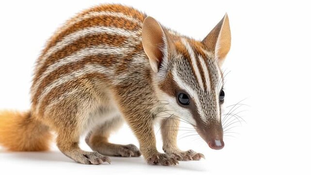 Adorable Numbat (Banded Anteater) on White