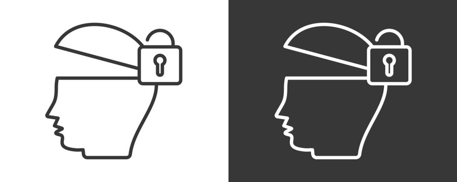 Open Minded Icon Set Vector Collection Isolated In Black And White