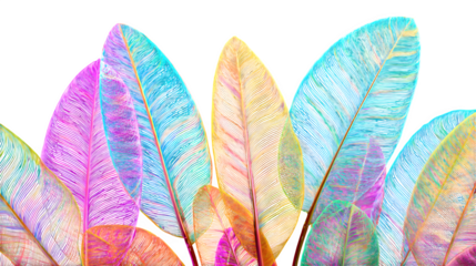 Vibrant Banana Leaves, isolated on transparent background