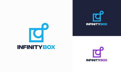 Infinity Cloud Storage logo template, infinity box storage Technology logo