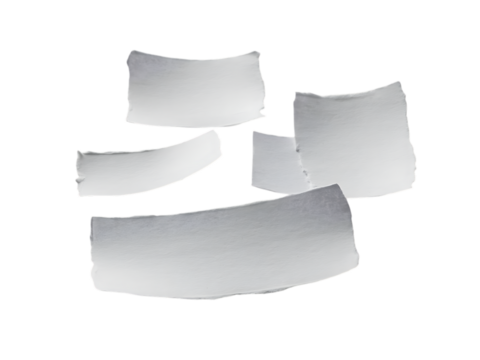 Collection of torn white paper piece for creative design isolated on transparent background - Powered by Adobe