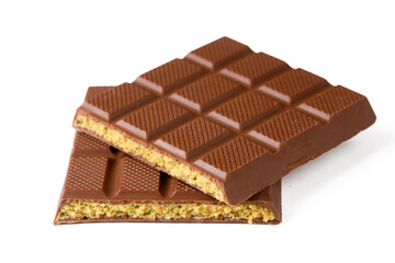 Dubai chocolate, milk chocolate filled with pistachio paste and kunefe