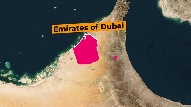 Dubai Emirates Map Animation video