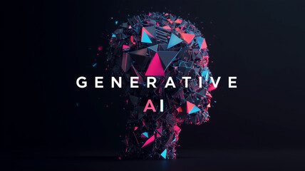 Generative AI Human Head with Particle Dispersion Effect