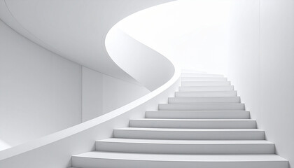 Obraz premium Ascending Staircase in a Modern Architectural Design