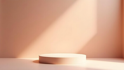 empty wall with podium place for product display shot with place for product 