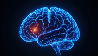 Explore this stunning, modern brain scan, perfect for medical research, neuroscience, or educational materials highlighting intellect and neurological studies