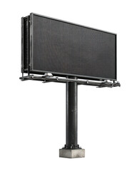 Tall, blank, rectangular billboard on a single pole