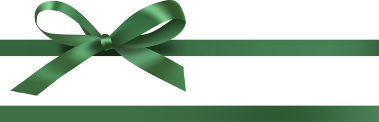green ribbon bow