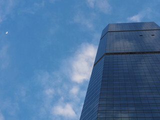 Obraz premium Low Angle View of Architecture Background, Business, Modern Architecture Building Background, Copy Space