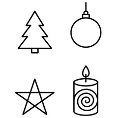 set of christmas tree