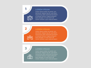 Business infographic template. 3 Step timeline journey. Process diagram, 3 options on white background, Infograph elements vector illustration.