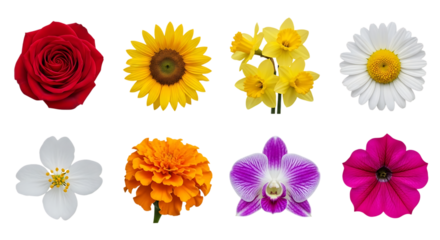 Assorted colorful flowers against backdrop