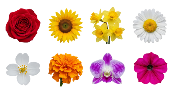 Assorted colorful flowers against backdrop