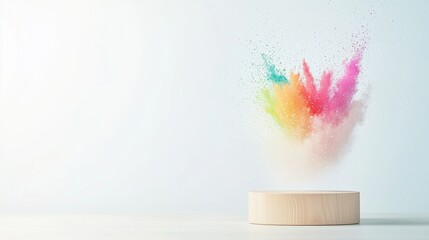Colorful Powder Splash on Clean Background for Vibrant E-commerce Visuals