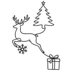 christmas reindeer with gift boxes