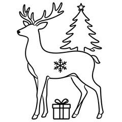 christmas reindeer with gift boxes
