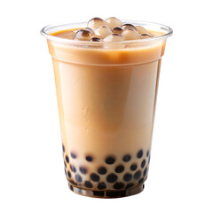 Refreshing Bubble Tea in a Clear Cup with Tapioca Pearls