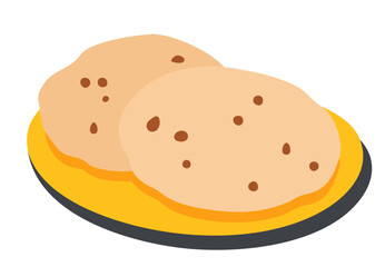 Indian Roti on Plate
