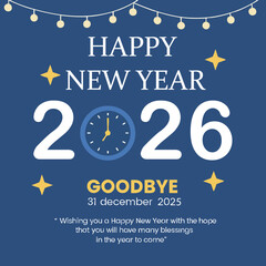 Happy New Year 2026 Countdown Poster
