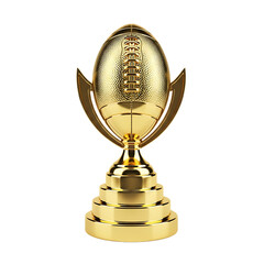 Golden football trophy gleaming brightly, celebrating ultimate victory today