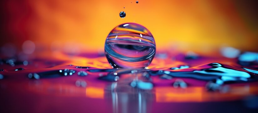 close up shot of a water droplet reflecting a colorful sunset, shallow depth of field, macro photography, cinematic lighting, vivid colors, intricate details, mesmerizing, ethereal