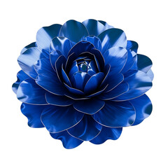 Stunning metallic blue flower blossom for elegant design applications