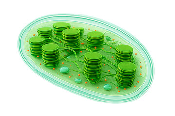 Detailed chloroplast plastid structure shows photosynthesis process in vibrant green detail