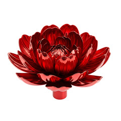 Stunning metallic red lotus flower bloom, elegant and luxurious