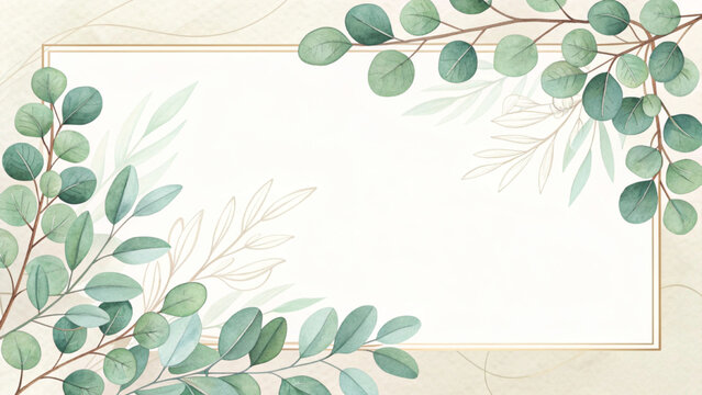 A winter watercolor frame with pinecones Vector background 
