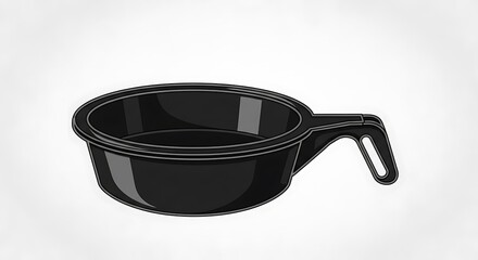 Sleek Black Bowl with Handle - A Versatile Kitchen Essential.