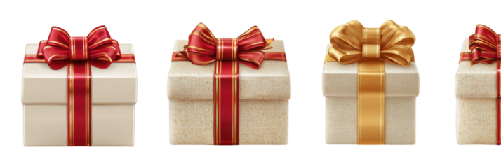 Three gift boxes with bows