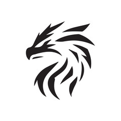 Obraz premium Minimalist dragon logo on white background