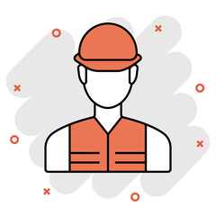 Worker with Safety Vest icon, Safety Worker, PPE Person, Construction Worker, Site Supervisor