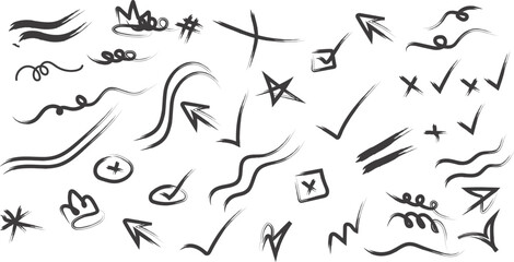 Abstract vector set of arrows symbols and design elements