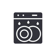 Automatic Dishwasher Icon For Kitchen Appliance Use