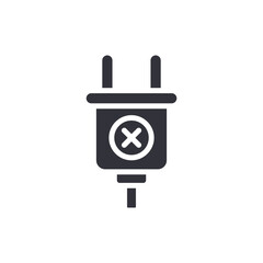 Obraz premium Disconnected Plug Symbol Electric Safety Technology Element