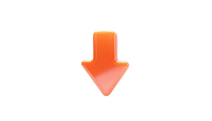 Bright, orange downward-pointing arrow with a subtle gloss effect against black