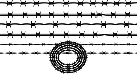 Barbed wire types, fencing styles, twisted strands, sharp barbs, metal coil, industrial security, perimeter protection, steel roll, danger zone